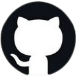 GitHub logo with a black circle and white silhouette of a cat.