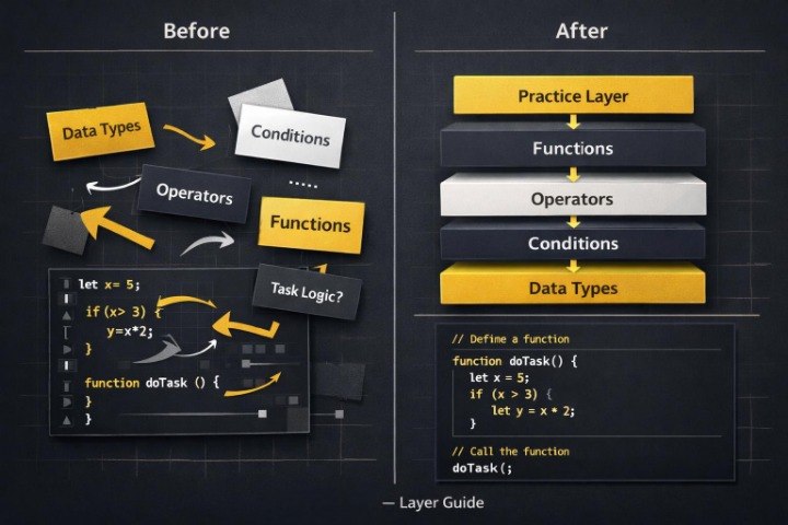 Diagram showing a 'Before' and 'After' comparison of code structure with labeled components.