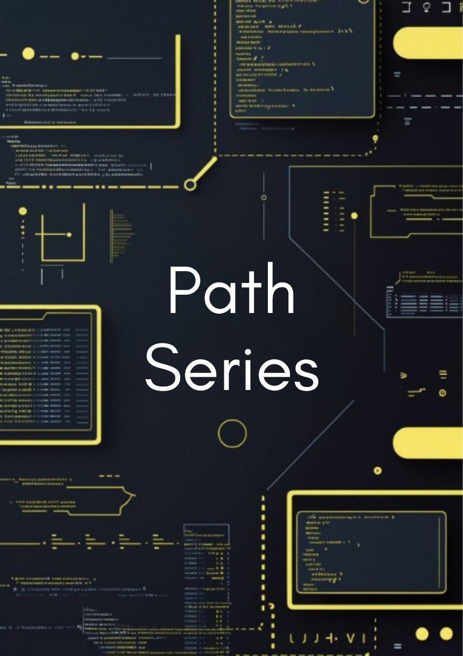 Cover of 'Path Series' with technical design elements on a dark background