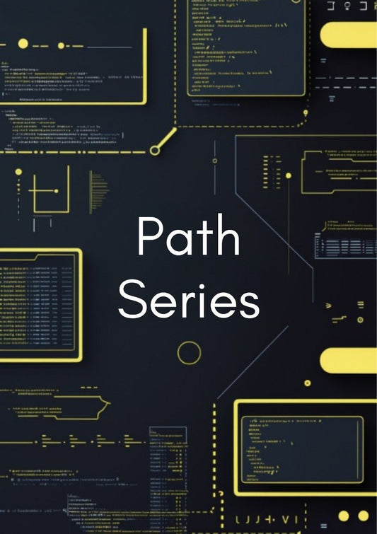 Cover of 'Path Series' with technical design elements on a dark background